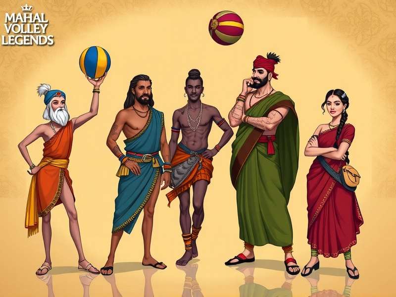 Mahal Volley Legend - Regional Characters Showcase Mahal Volley Legend characters from different Indian regions in traditional attire